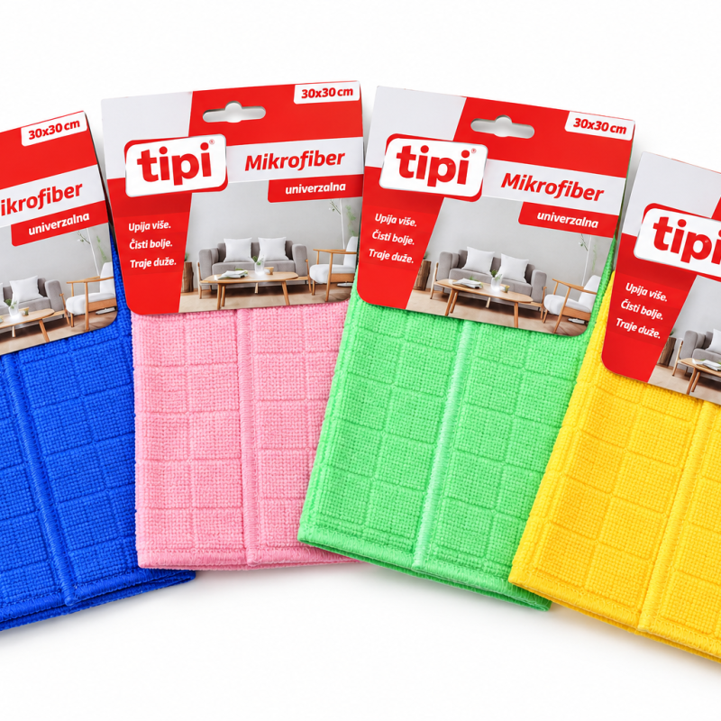 Mekana mikrofiber krpa za svakodnevno čišćenje. Odlično upija i ne ostavlja tragove na površinama.